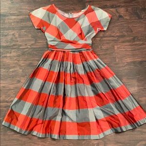 Red and grey plaid vintage dress